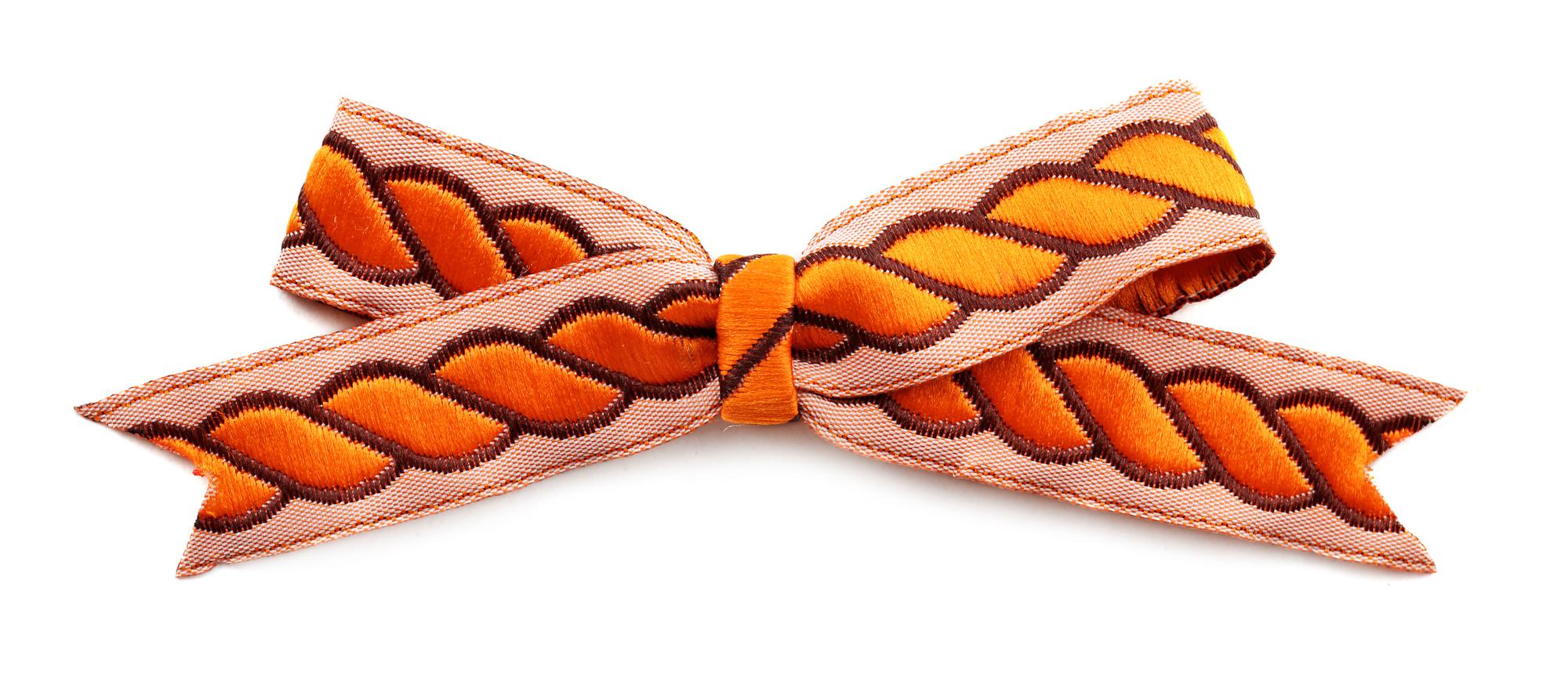 Pair of embroidered cuffs with geometric pattern